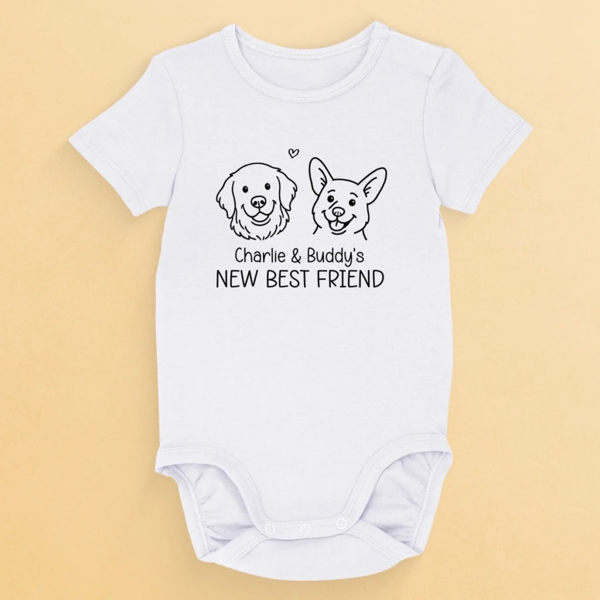 Apellio - “Newbie On The Dog Squad” Custom Baby Onesie – Personalized Baby Shower Gift for New Moms, Dads, and Pet Parents